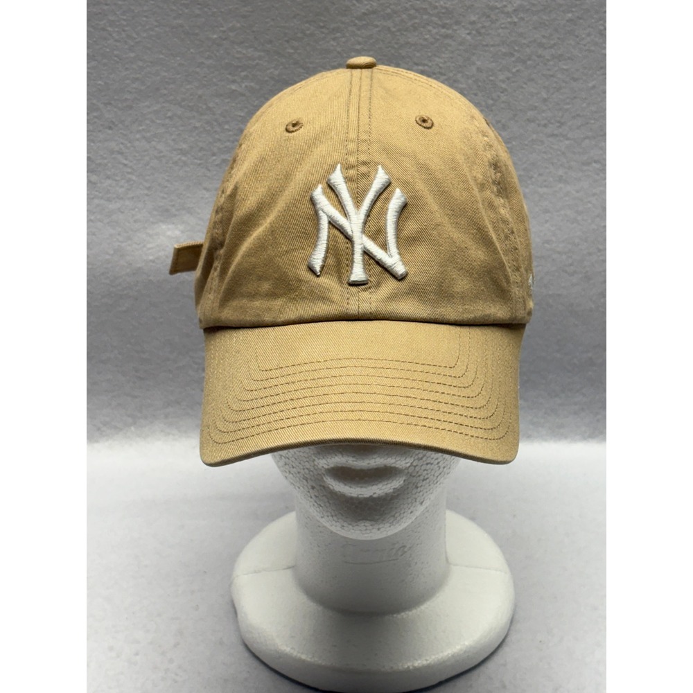 47 Brand NY Yankees Hat Khaki Tan Adjustable Dad Cap OSFA NY Logo Embroiderd